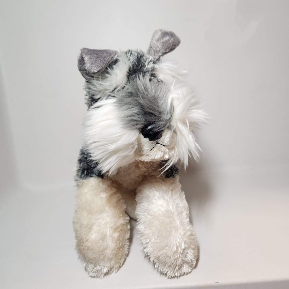 8" Stein Schnauzer Grey Stuffed Animal Dog Plush Puppy Aurora Incredibly soft - Picture 1 of 9